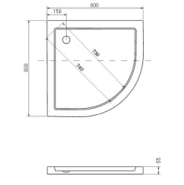 Brodzik półokrągły 80x80 Aron Besco