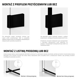 Drzwi prysznicowe 80 cm EXK-1546 Avexa Black New Trendy
