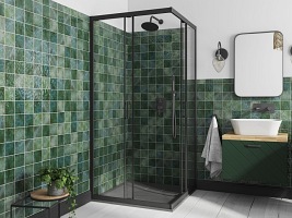 Czarna kabina prysznicowa kwadratowa 80x80 Modern Black Besco