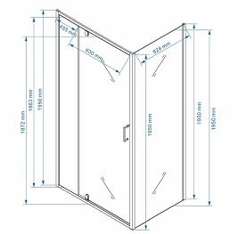 Prostokątna kabina prysznicowa 120x90 drzwi uchylne KZ07C