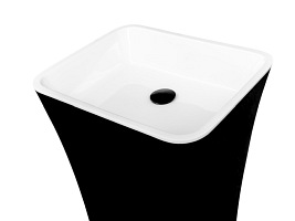 Umywalka wolnostojąca z konglomeratu Assos B&W Besco