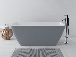 Wanna wolnostojąca biało-szara, Marble+ Parma WW BSP