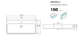 Umywalka Pinto 100 cm Cerastyle