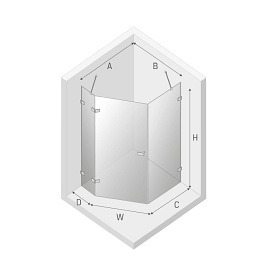 Miedziana kabina pięciokątna 100x80 EXK-3827 Avexa New Trendy Copper Brushed