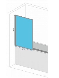 Czarny parawan nawannowy ruchomy 80 cm Lagos Rea