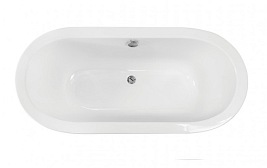 Wanna Victoria 185 cm syfon chrom z przelewem Besco czarno-biała