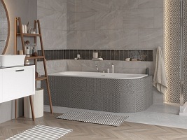 Wanna do zabudowy Avita Slim+ Besco lewa 160x75 cm komplet syfon+ przelew chrom