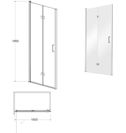 Kabina prysznicowa drzwi składane 100x80 cm Exo-H Besco
