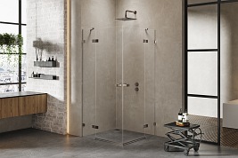 Kabina prysznicowa stal szczotkowana 80x90 EXK-3379 Avexa New Trendy Gunmetal Brushed