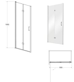 Kabina prysznicowa drzwi składane 80x90 cm Exo-H Besco