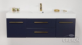 Szafka wisząca z umywalką granatowy mat 140 cm Belli Gold Gante