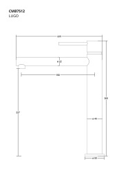 Czarna bateria umywalkowa wysoka CMB7512BL Lugo Corsan