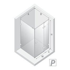 Złota kabina prysznicowa 90x80 prawa EXK-4726 Eventa Gold Shine New Trendy