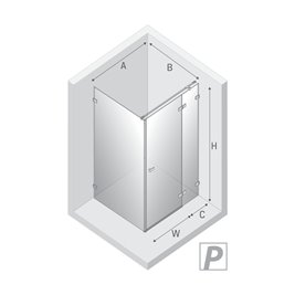 Złota kabina prysznicowa prawa 120x110 EXK-6808 Avexa Gold Shine XR New Trendy