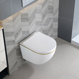 Zestaw podtynkowy stelaż GEBERIT DUOFIX + miska PEAK-WH-GL-RIM-02 + przycisk DELTA 20 chrom