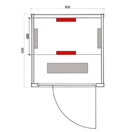 Sauna na podczerwień jednoosobowa + kamienie solne 90X90X190CM MO-EA1RS Infrared Mazur