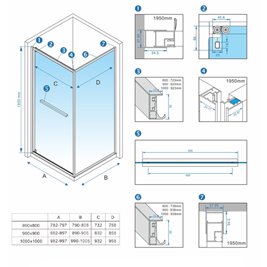Czarna kabina prysznicowa kwadratowa 100x100 KZ16C Hydrosan