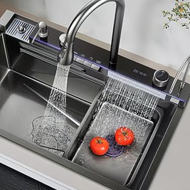 Zlewozmywak kuchenny stalowy jednokomorowy czarny ARGOS 68X46 ASI 304