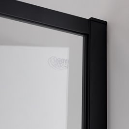 Czarna prostokątna kabina prysznicowa Kira 100x80 drzwi rozsuwane do wewnątrz