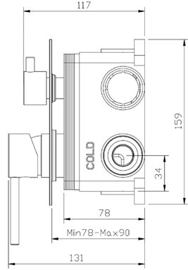 Zestaw prysznicowy podtynkowy gun metal Ultimate ANUL121421 Avapax