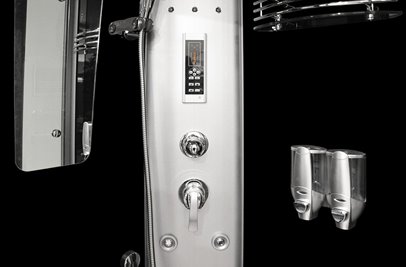 Kabina prysznicowa zabudowana z hydromasażem niski brodzik 100x100 cm MO-06089C