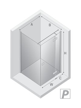 Kabina prysznicowa drzwi uchylne 110x110 prawa EXK-5147 Reflexa New Trendy