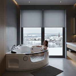 Wanna z hydromasażem narożna podgrzewacz wody Orino 632C 135x135