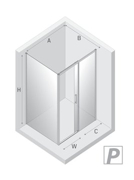 Kabina prysznicowa prostokątna prawa 110x70 złota D-0423A/D-0222B Prime New Trendy Gold