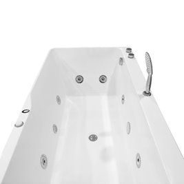 Przyścienna wanna z hydromasażem prostokątna konglomerat 170x80 cm MO-1803B