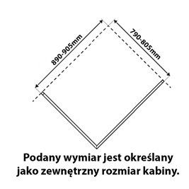 Biała kabina prysznicowa drzwi składane prostokątna 90x80 KZ12A
