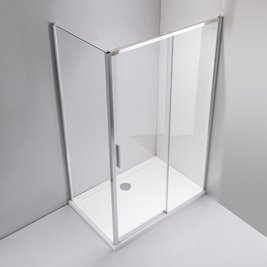 Chromowana prostokątna kabina prysznicowa Super Slim Nova 120x90 drzwi rozsuwane