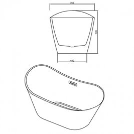 Wanna wolnostojąca biała przelew oraz korek złoty 160 cm Rica Hydrosan
