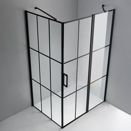 Czarna prostokątna kabina prysznicowa 100x90 drzwi uchylne BS03A