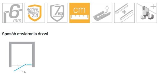 Białe drzwi prysznicowe uchylne prawe 90 cm EXK-2690 Avexa White New Trendy