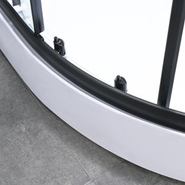 Kabina prysznicowa zabudowana na niskim brodziku półokrągła 90x90 WSH313B-90