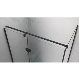 Czarna kabina prysznicowa prostokątna 100x90 drzwi uchylne KZ03A