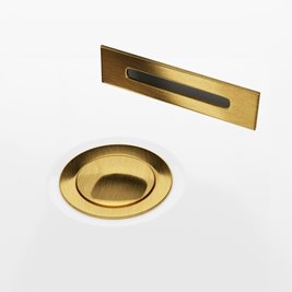 Wanna wolnostojąca akrylowa Nauti Corsan 160 cm korek klik-klak złoty szczotkowany