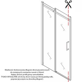 Drzwi prysznicowe do wnęki 135-140 cm rozsuwane KZ14E
