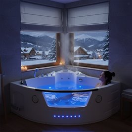 Wanna z hydromasażem narożna podgrzewacz wody Orino 632 152x152