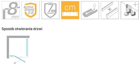 Czarna kabina prysznicowa 80x120 lewa EXK-6150 Eventa Black Chrome New Trendy