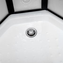 Kabina prysznicowa półokrągła zabudowana jasny środek 90x90 Clara