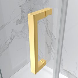 Złote drzwi prysznicowe do wnęki 105-110 cm rozsuwane szkło 8 mm KZ09B