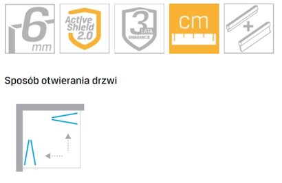 Złota kabina prostokątna składana 100x90 K-1957 New Soleo Light Gold New Trendy
