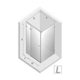 Złota kabina prysznicowa lewa 100x80 EXK-6763 Avexa Gold Shine XR New Trendy