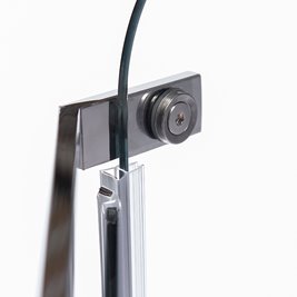 Chromowana kabina prysznicowa pięciokątna 90x90 drzwi uchylne KZ91B