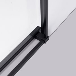 Czarna kabina prysznicowa kwadratowa Super Slim Nova 90x90 drzwi rozsuwane