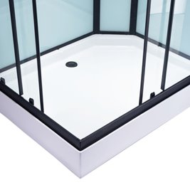 Kabina prysznicowa zabudowana na niskim brodziku prostokątna 120x80 Alma Lewa