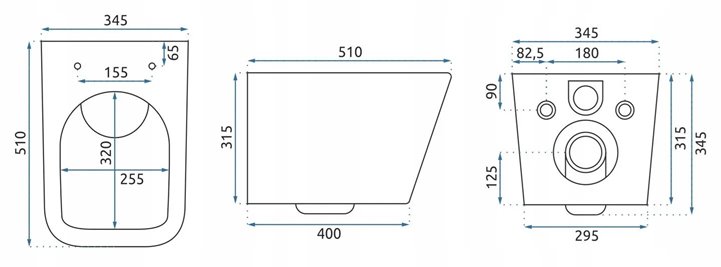 Czarna matowa misa wc wisząca Rimless Julio Rea