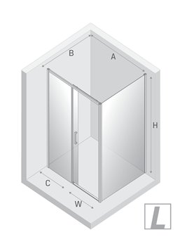 Kabina prysznicowa prostokątna lewa 100x90 złota D-0420A/D-0224B Prime New Trendy Gold