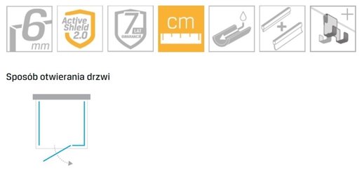 Biała kabina prysznicowa trójścienna prawa 90x80 cm EXK-2883 Avexa White New Trendy